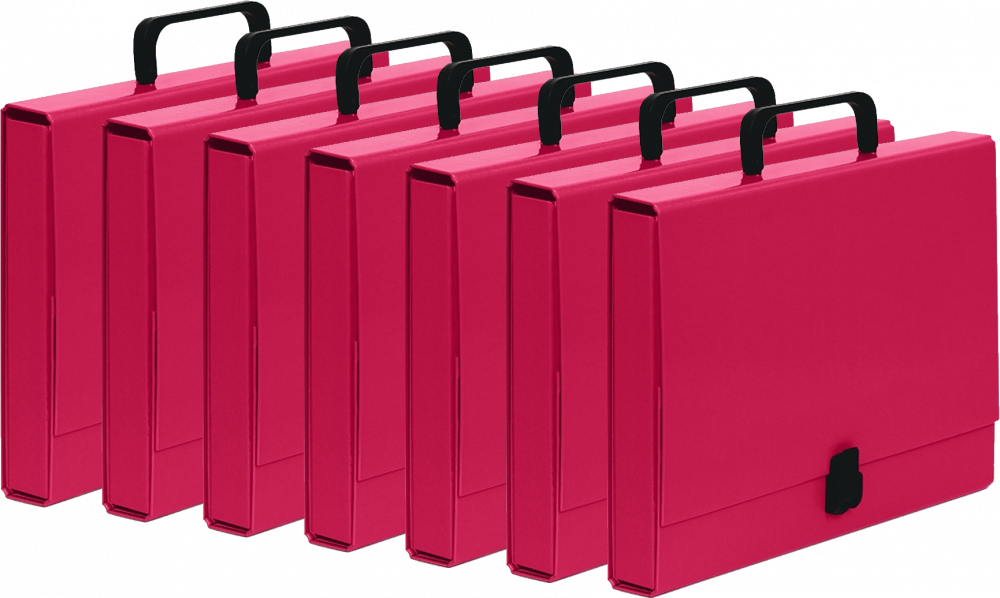 7x Teczka z rączką VauPe Classic I, na klips, A4, 40mm, różowy