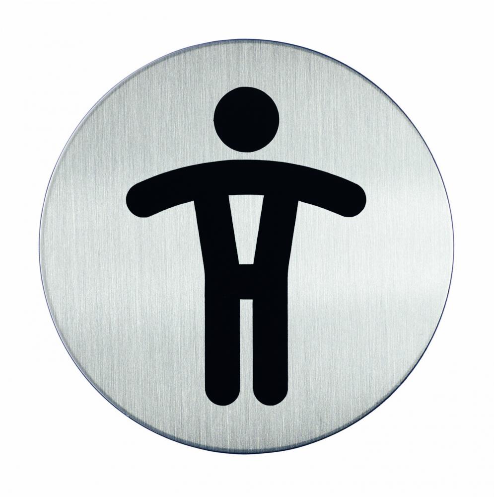 Tabliczka informacyjna Durable, "toaleta męska", 83mm, srebrny