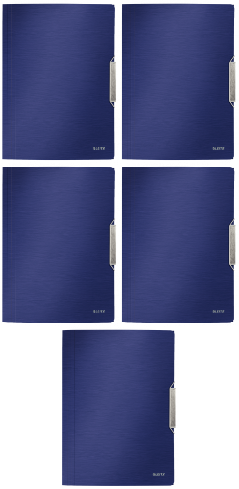 5x Teczka plastikowa z gumką Leitz Style, A4, 15mm, niebieski
