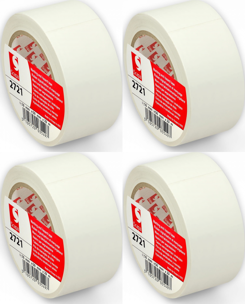 4x Taśma oznaczeniowa Scapa 2721, 50mm x 33m, biały