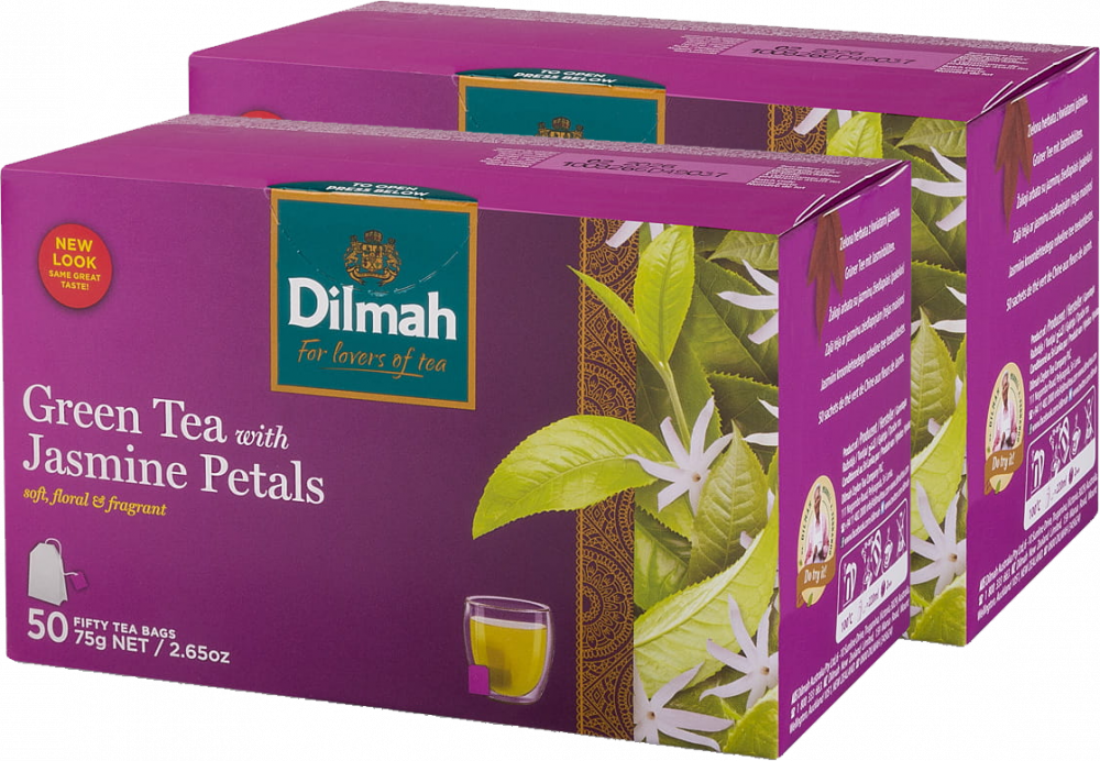 2x Herbata zielona w torebkach Dilmah Jasmine, jaśmin, 50 x 1.5g