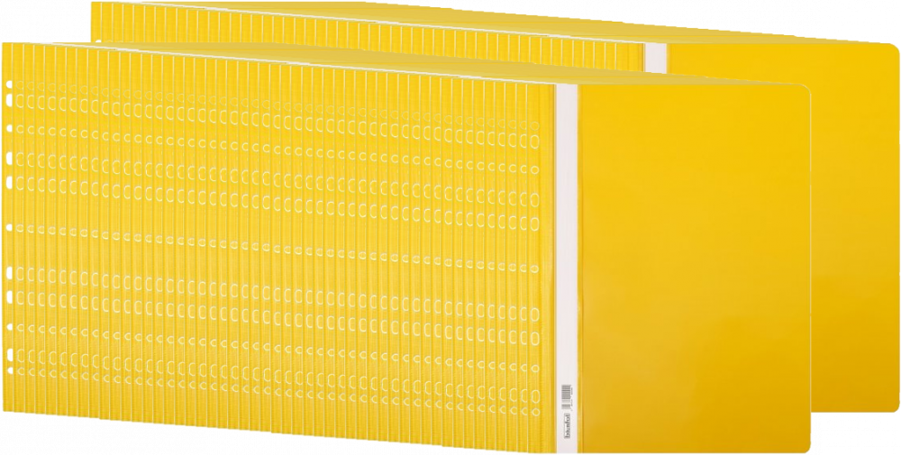 100x Skoroszyt plastikowy oczkowy Biurfol, twardy, A4, do 200 kartek, żółty