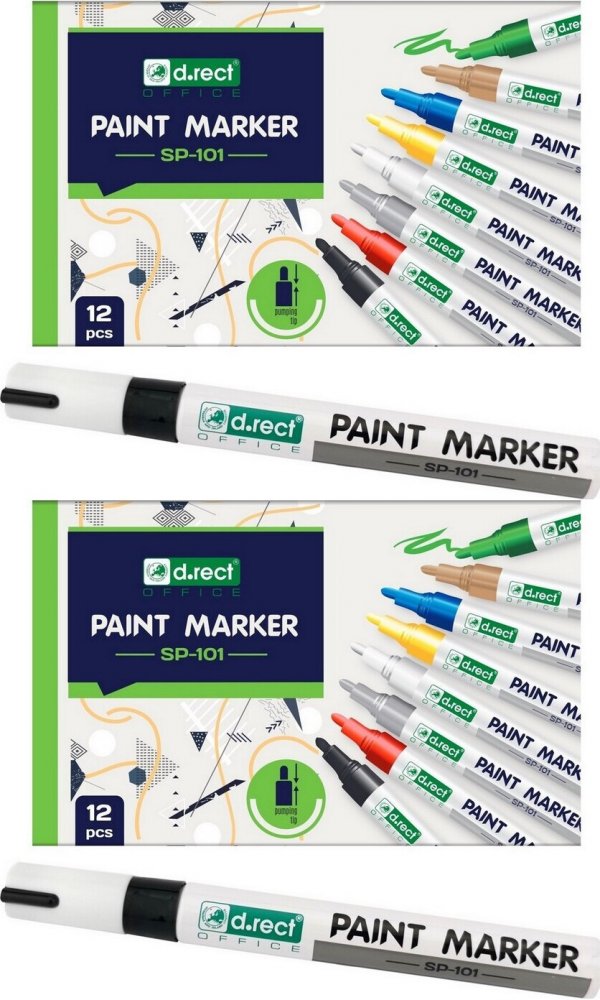 24x Marker olejowy D.Rect SP-101, okrągła, 2-4.5mm, czarny