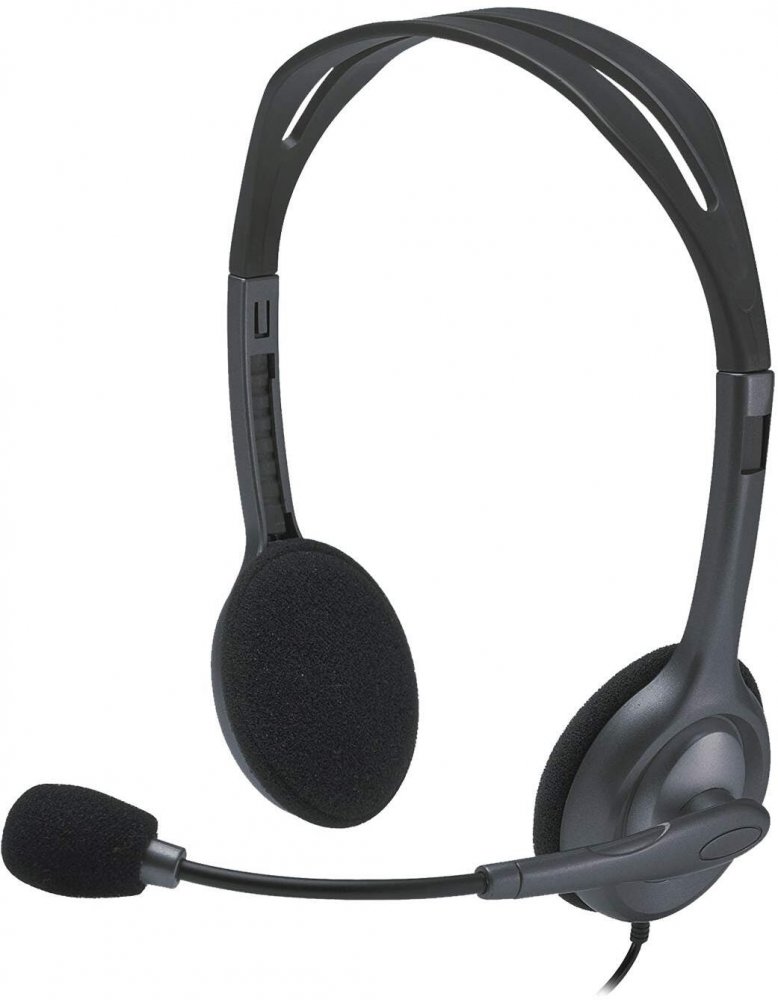 Słuchawki przewodowe Logitech Stereo H111, z mikrofonem, czarny