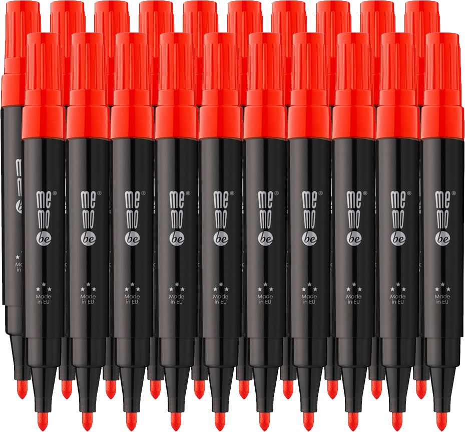 20x Marker permanentny MemoBe M200, okrągła, 3mm, czerwony