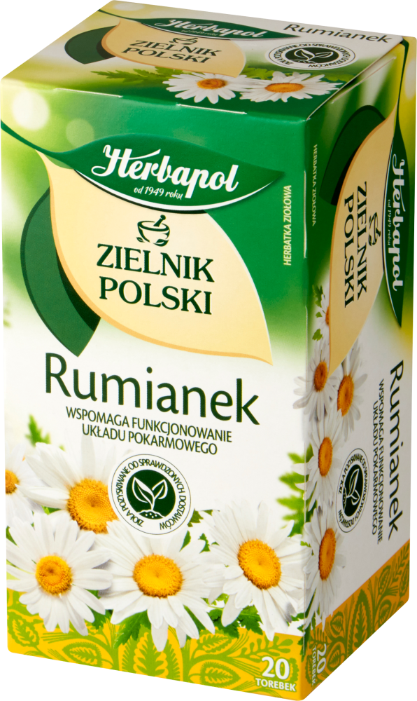 Herbata ziołowa w torebkach Herbapol Zielnik Polski, rumianek, 20 sztuk x 1.5g