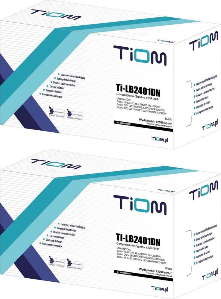 2x Bęben Tiom Ti-LB2401DN (DR2401), 12000 stron, black (czarny)