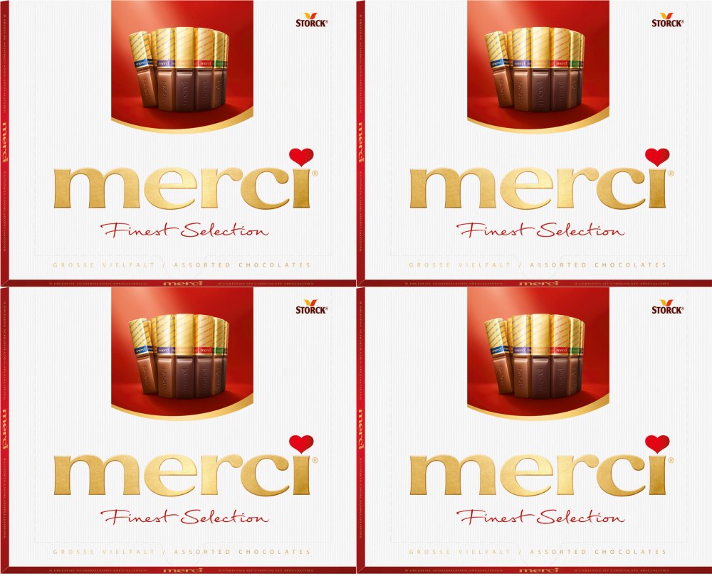 4x Bombonierka Merci Finest Selection, czekoladowa kolekcja, 250g