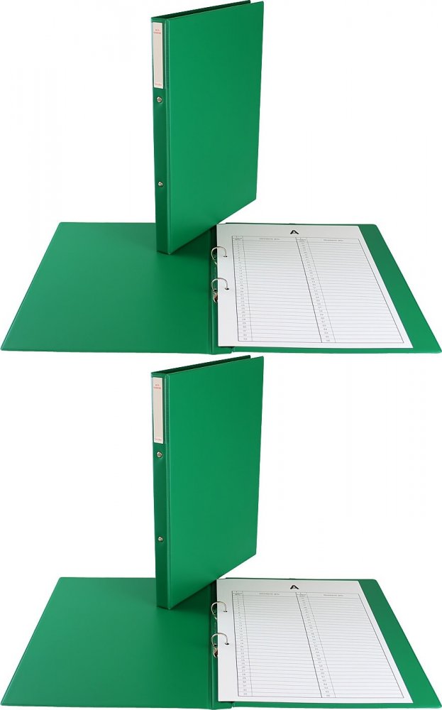 2x Teczka Biurfol, do akt osobowych, A4, 20mm, 2 ringi, zielony