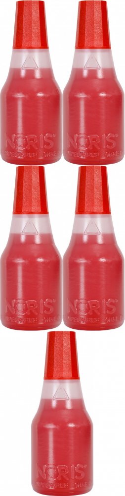 5x Tusz do pieczątek Noris, 110S, 25 ml, bezolejowy, czerwony