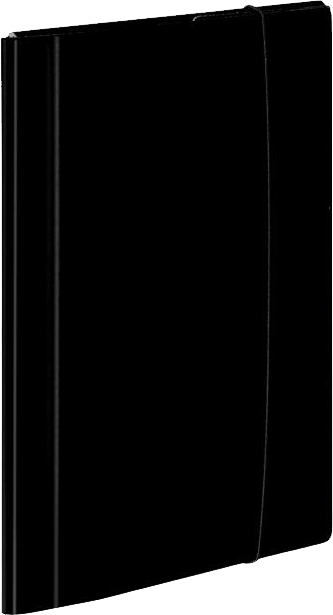 Teczka z gumką laminowana VauPe Large 2, A4, 20mm, czarny