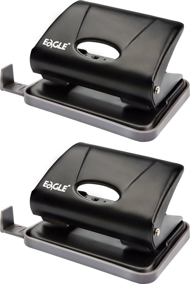 2x Dziurkacz Eagle 706, do 15 kartek, czarny