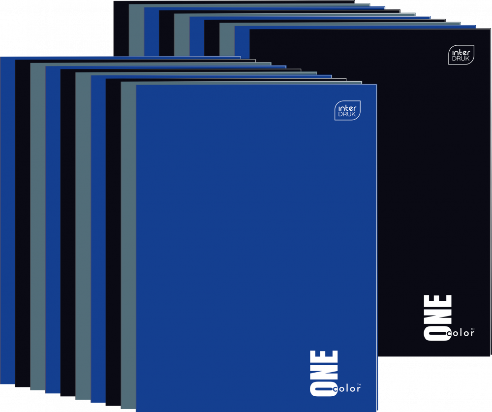 20x Zeszyt w kratkę Interdruk UV One Color, A4, 96 kartek, mix kolorów