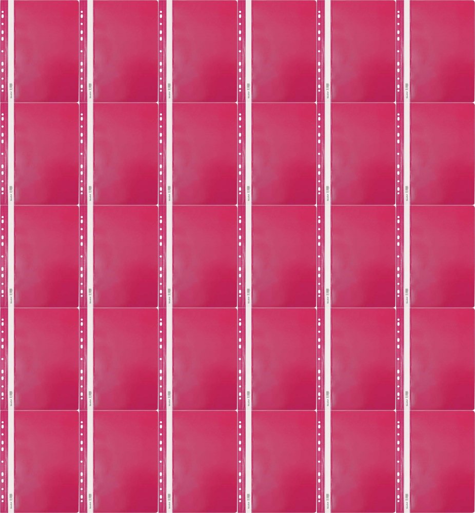 50x Skoroszyt plastikowy oczkowy Biurfol, twardy, A4, do 200 kartek, różowy