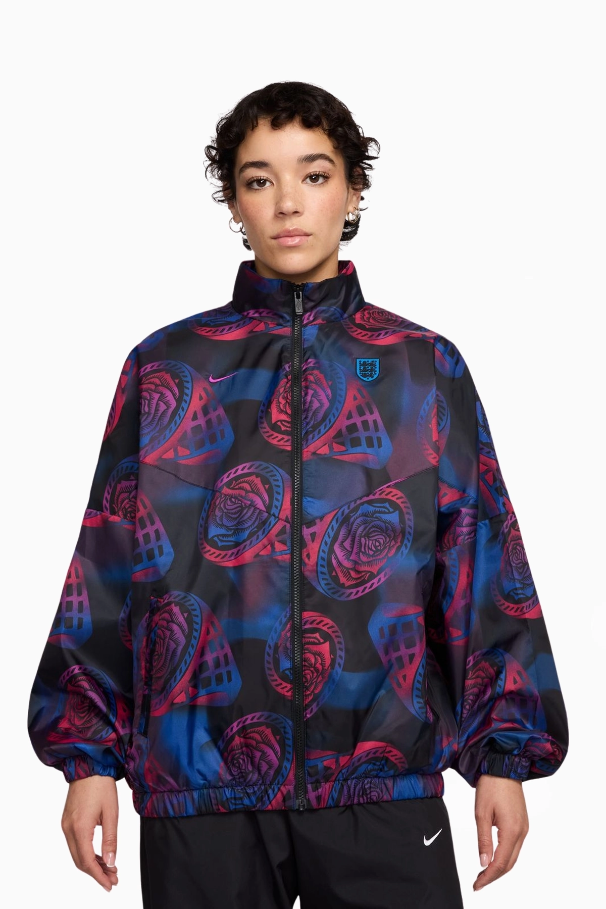 Kurtka Reprezentacji Anglii Nike 2025 Essential Windrunner Damska - Czarny