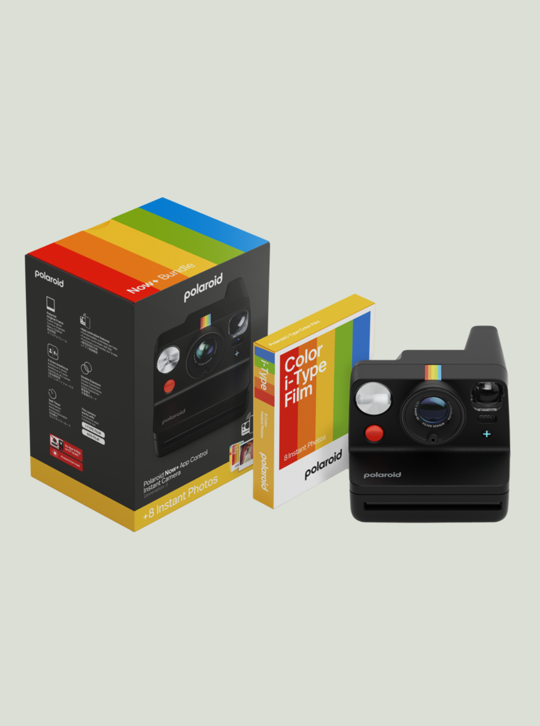Polaroid Now+ Gen 3 Black bundle with Color Film (8 photos) - Aparat + Wkłady