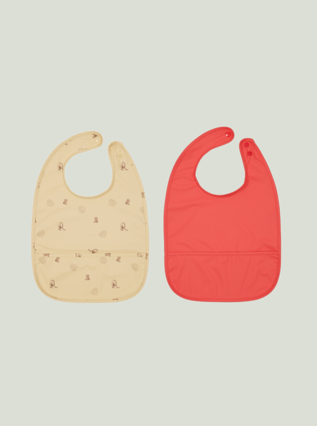 Śliniaczek Dino - 2 szt Butter / Cherry Red OYOY