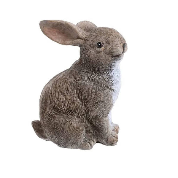 Figurka zając siedzący brązowy szczotkowany 10cm