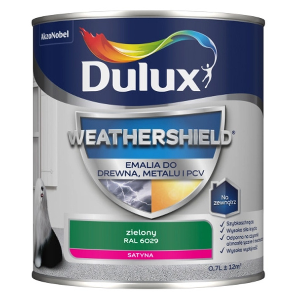 Emalia Weathershield do drewna, PCV i metalu Zielony RAL 6029 0,7L Dulux