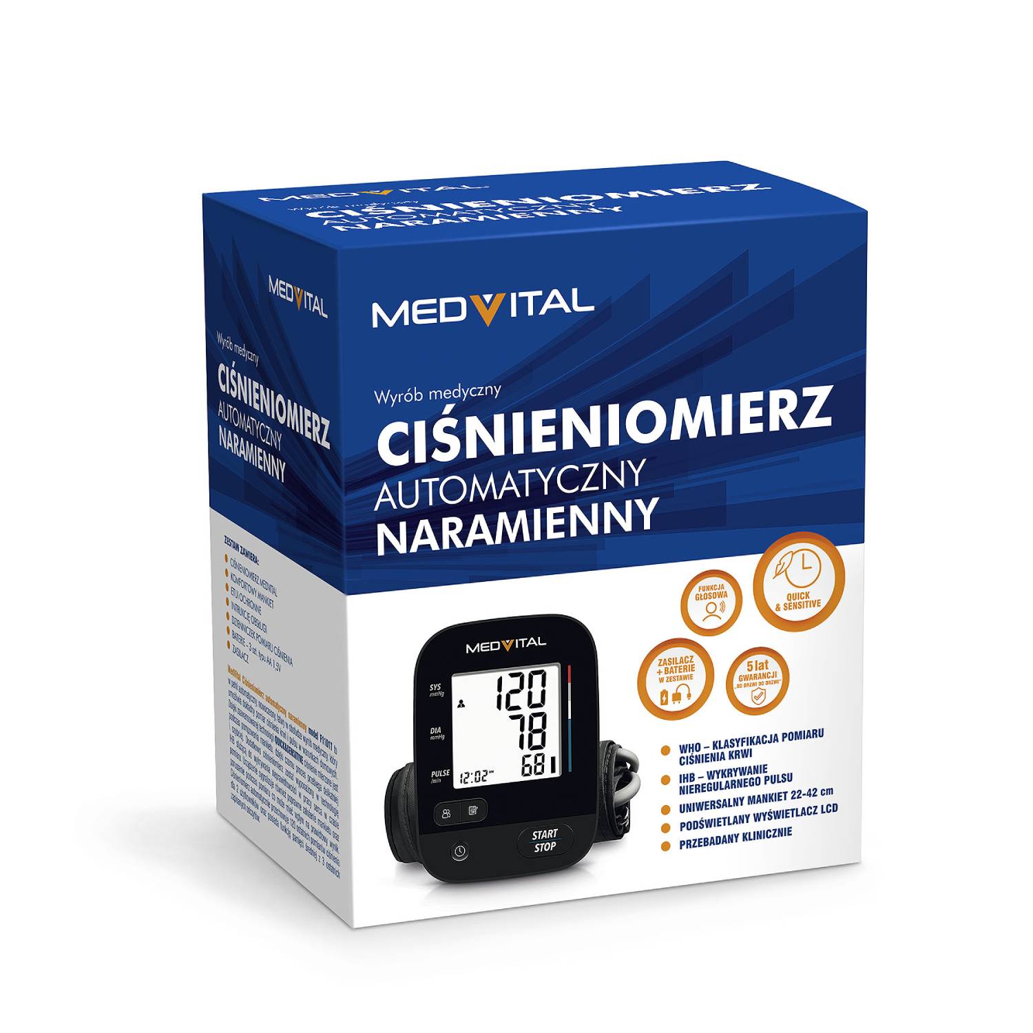 Medvital ciśnieniomierz automatyczny naramienny, 1 sztuka