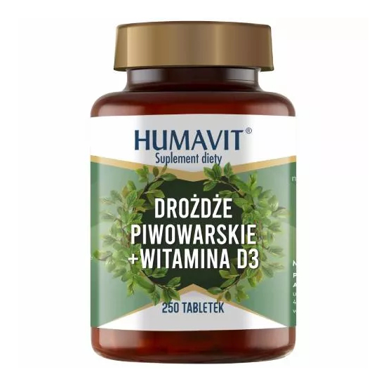 Humavit , drożdże piwowarskie + witamina d3, 250 tabletek (data ważności: 31.05.2026)