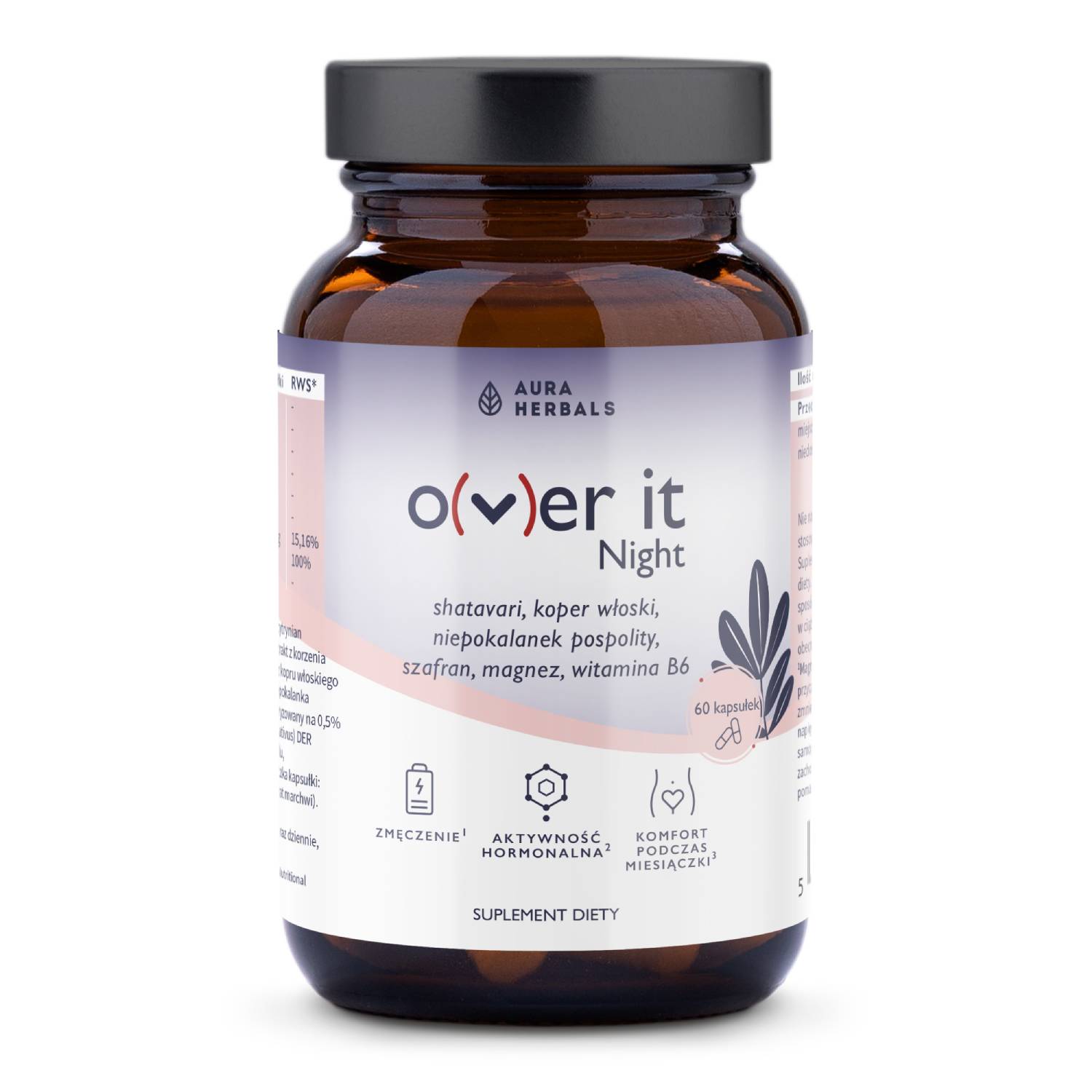 Aura herbals, over it night, 60 kapsułek (data ważności: 19.04.2026)
