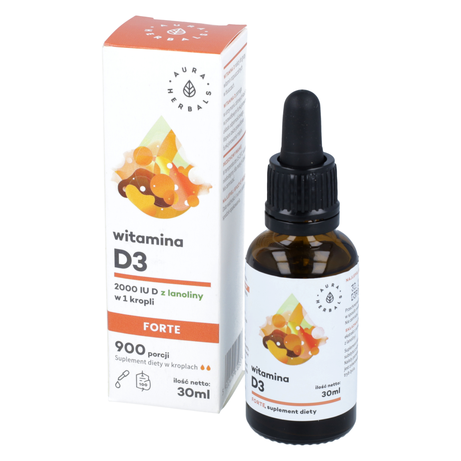 Aura herbals witamina d3 forte (2000iu), 30 ml