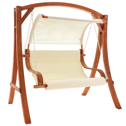 Hollywoodschaukel 2 Sitzer aus Holz PERGIA creme