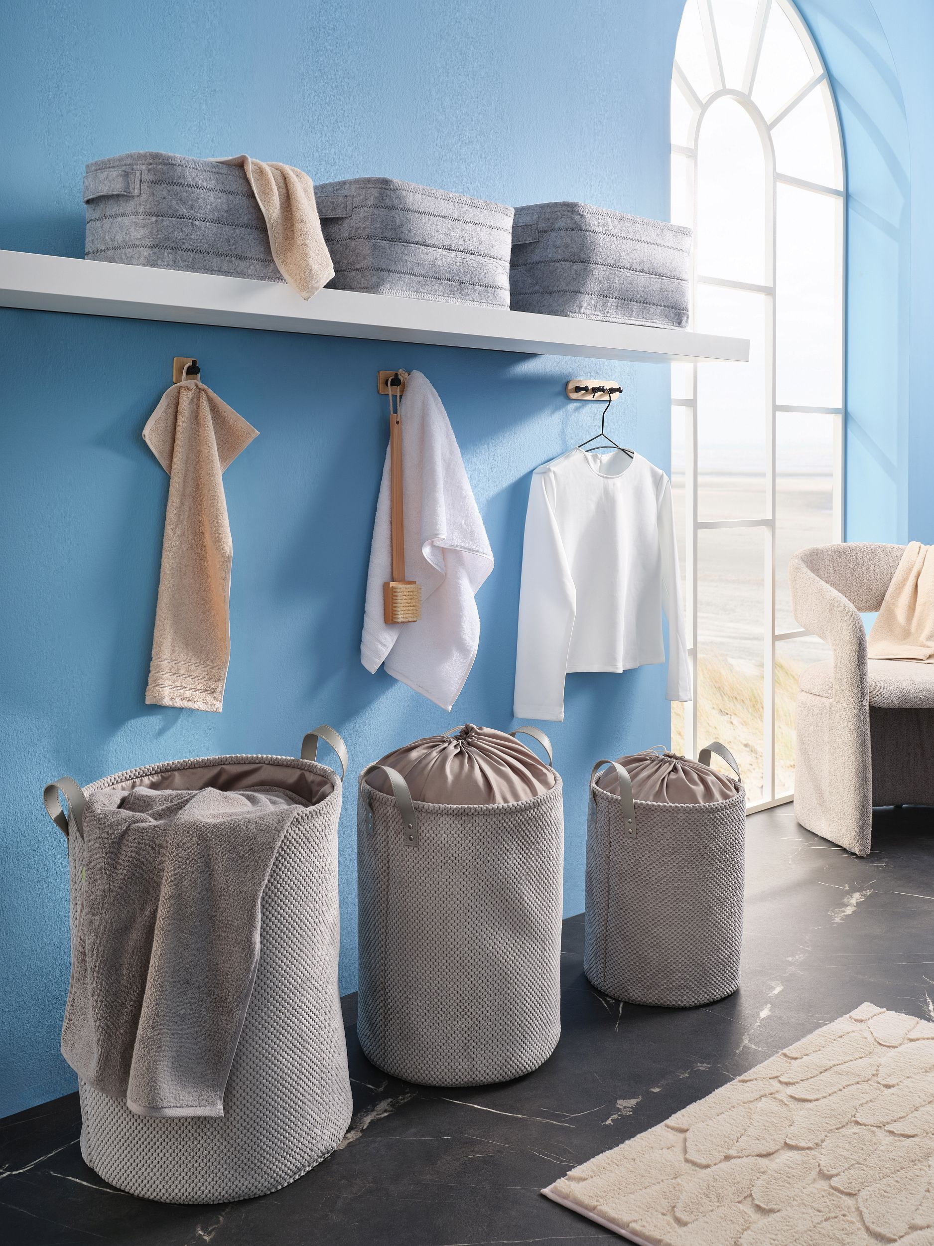 Kleine Wolke Roy M kosz na bieliznę i pranie szary 8505977060