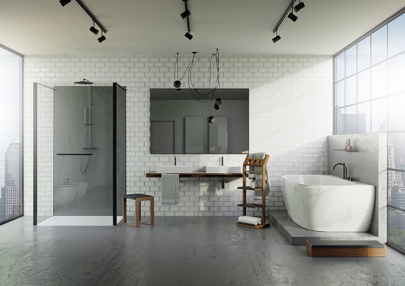 Hoesch stopień wannowy PU/drewno egzotyczne 89220