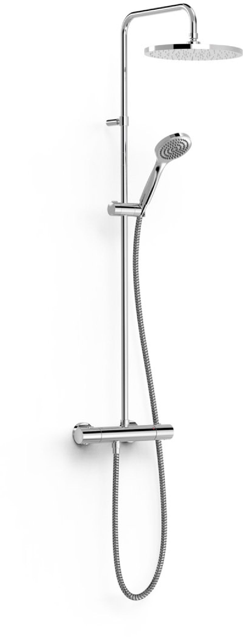 Tres Over-Wall zestaw prysznicowy ścienny termostatyczny z deszczownicą chrom 19039301