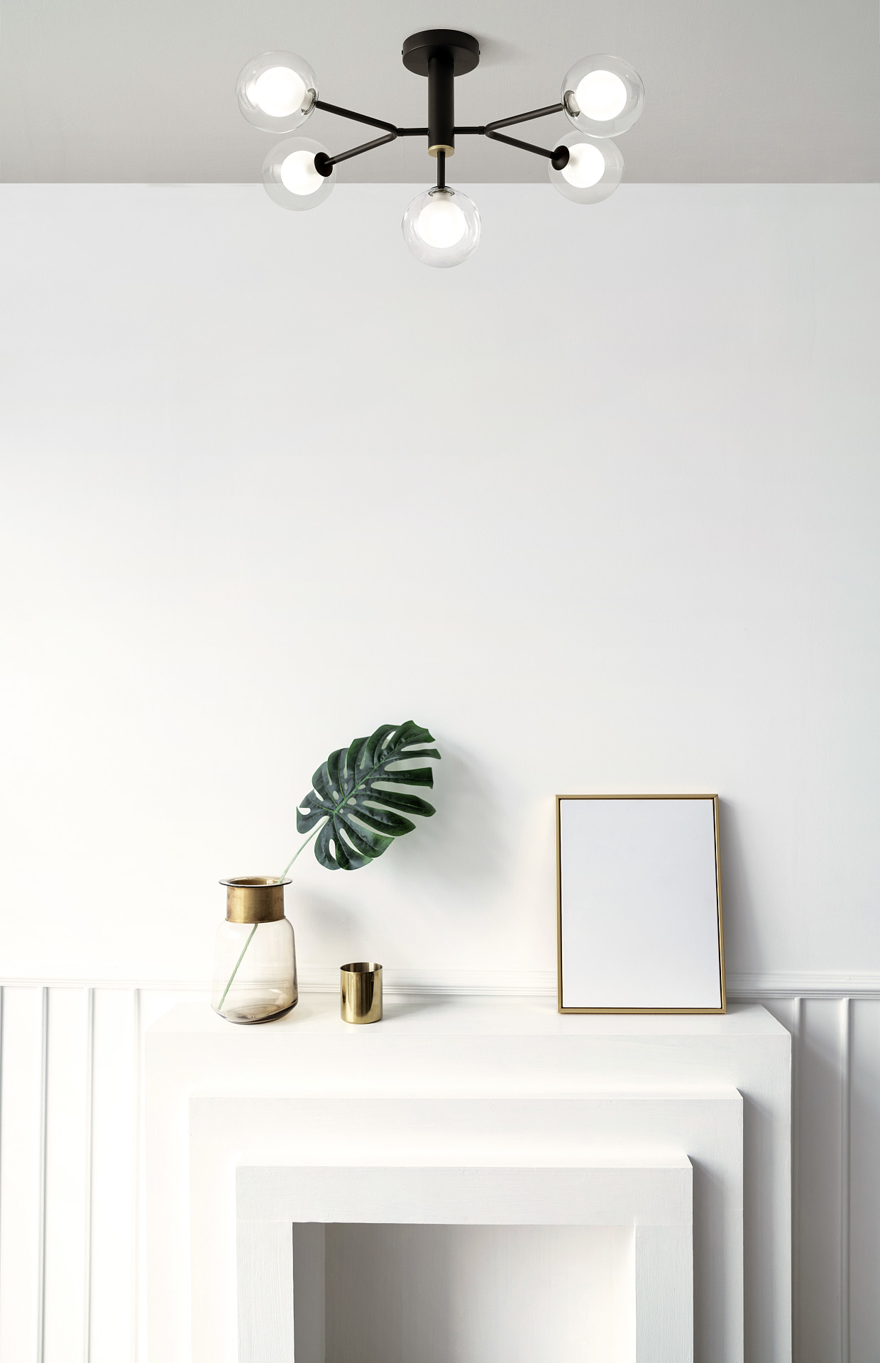 Miloox Cosmo lampa podsufitowa 5x40W czarna/przezroczysta 1744.166