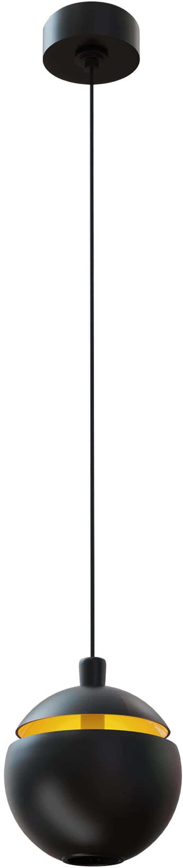 MaxLight Cometshine lampa wisząca 1x8W LED czarna/złota P0472