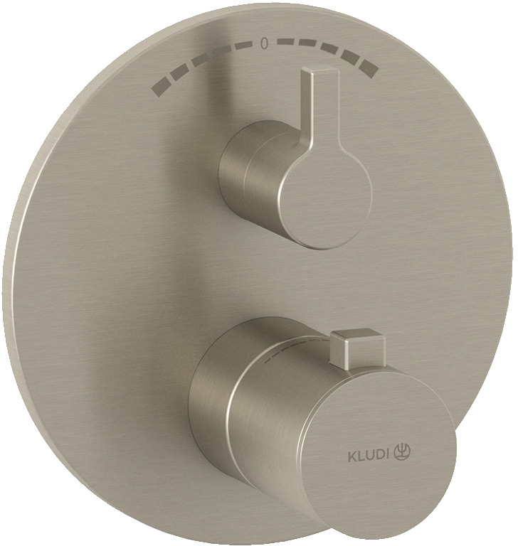 Kludi Nova Fonte Puristic bateria wannowo-prysznicowa podtynkowa termostatyczna nikiel szczotkowany 20810N515