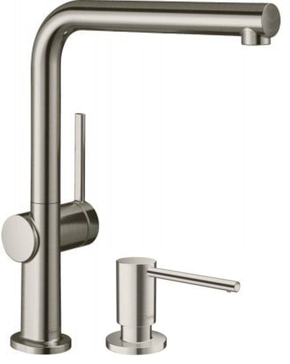 Zestaw Hansgrohe Talis M54 bateria kuchenna stojąca z dozownikiem do płynów A41 stal szlachetna (72840800, 40438800)