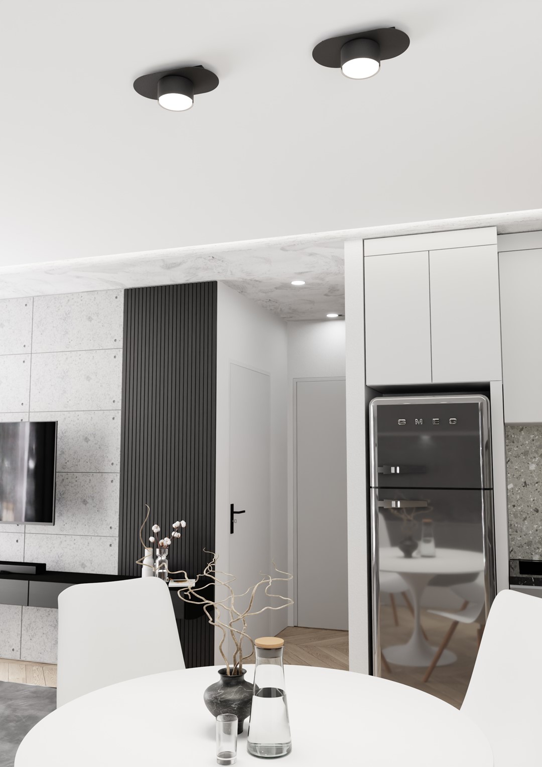 Emibig Stilo lampa podsufitowa 1x12 W czarna 1449/1