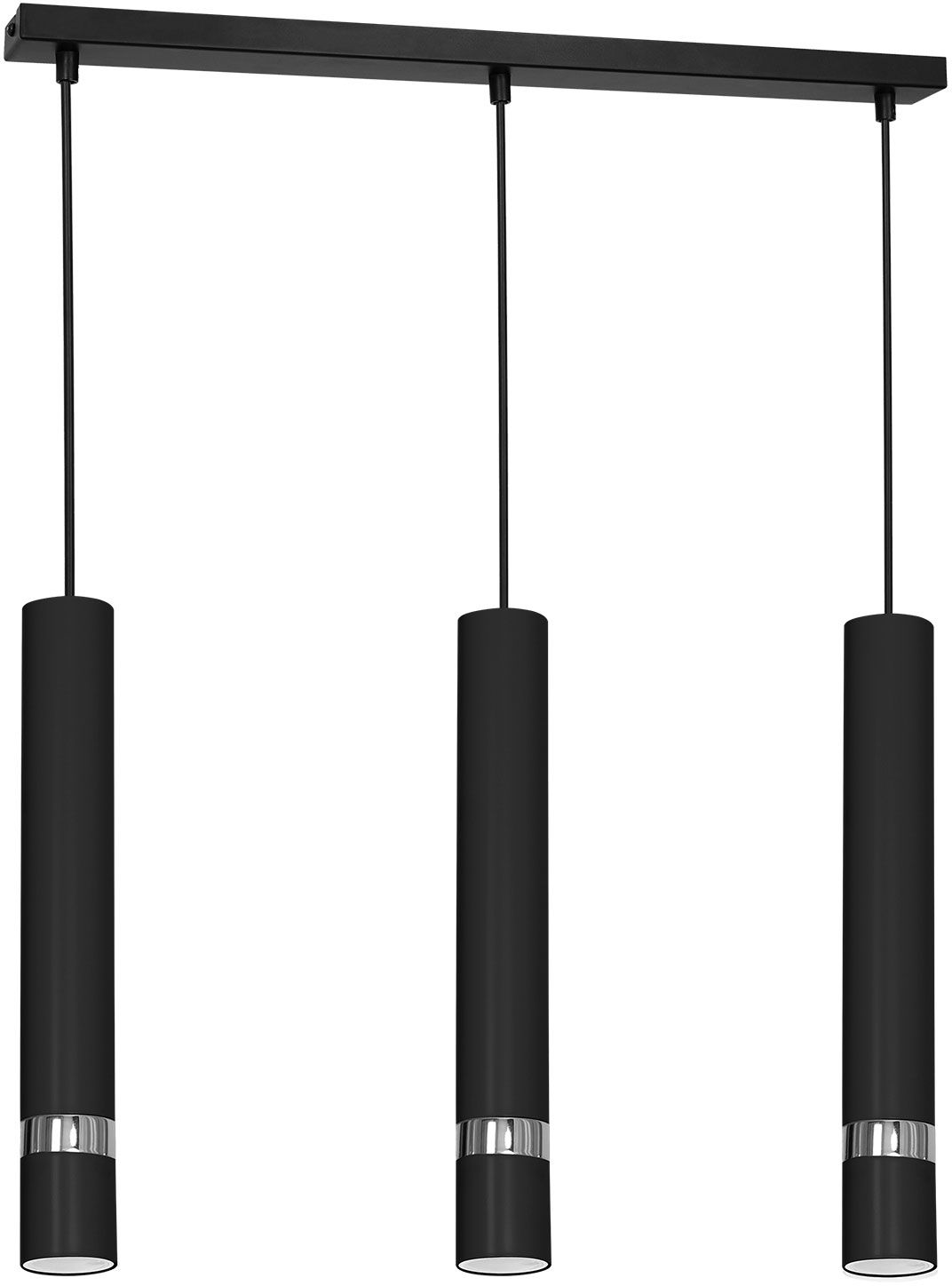 Luminex Reno lampa wisząca 3x8W czarny/chrom 9495