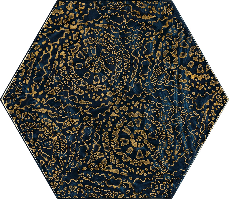 Paradyż Urban Colours dekor ścienny 19,8x17,1 cm motyw A STR niebieski/złoty poler