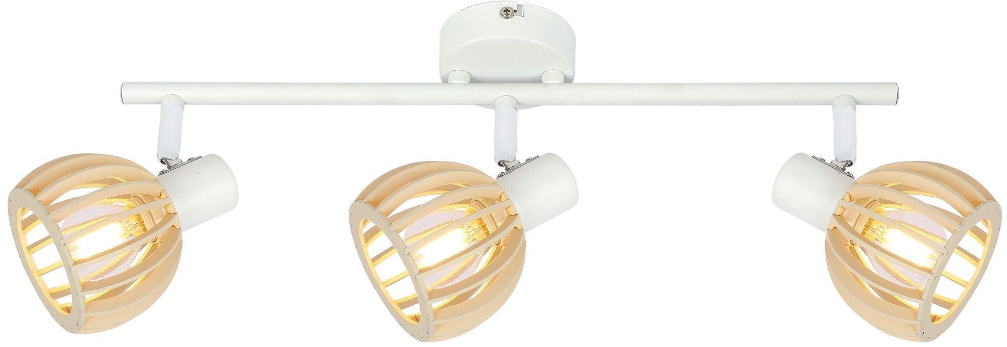 Candellux Atarri lampa podsufitowa 3x25W biały/drewno 93-68095