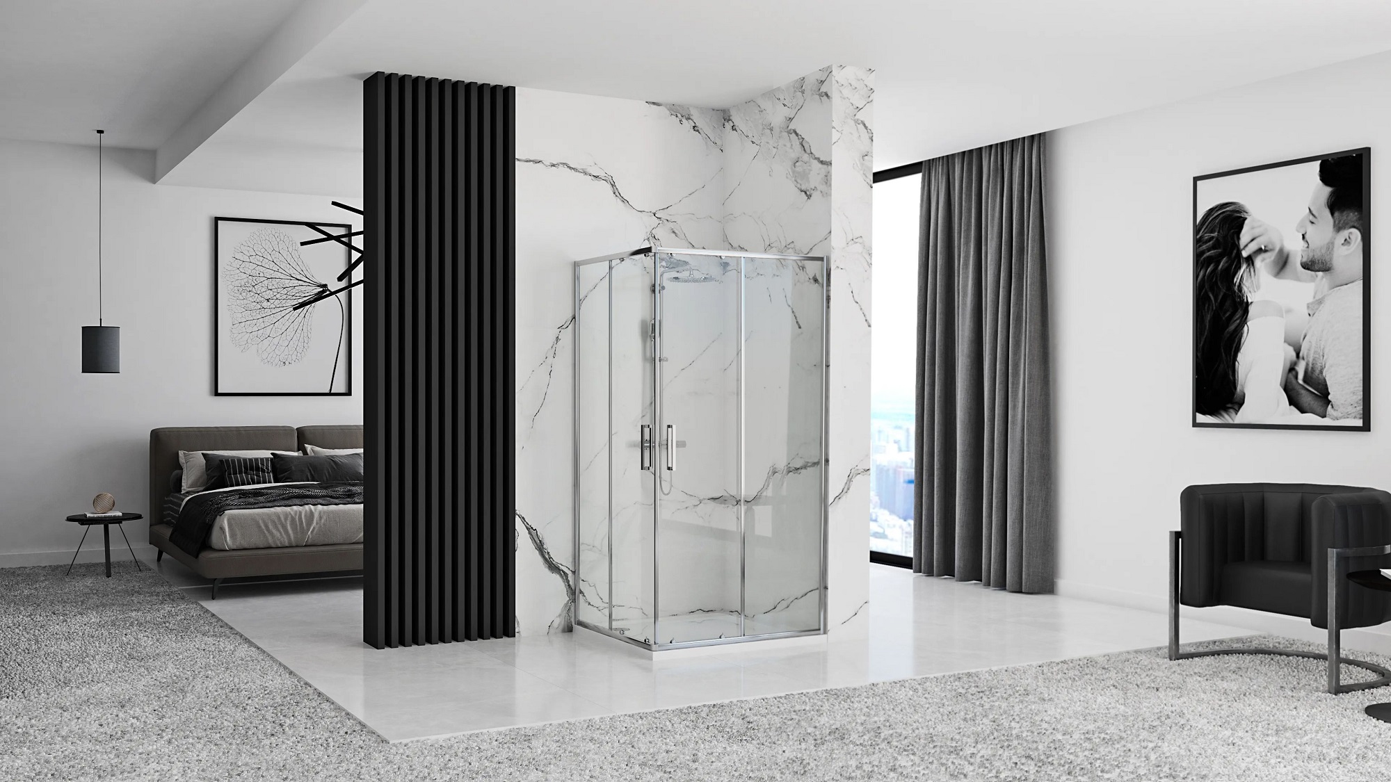 Rea Punto kabina prysznicowa 80x80 cm kwadratowa chrom połysk/szkło przezroczyste REA-K0863 - Wysyłka w 24h