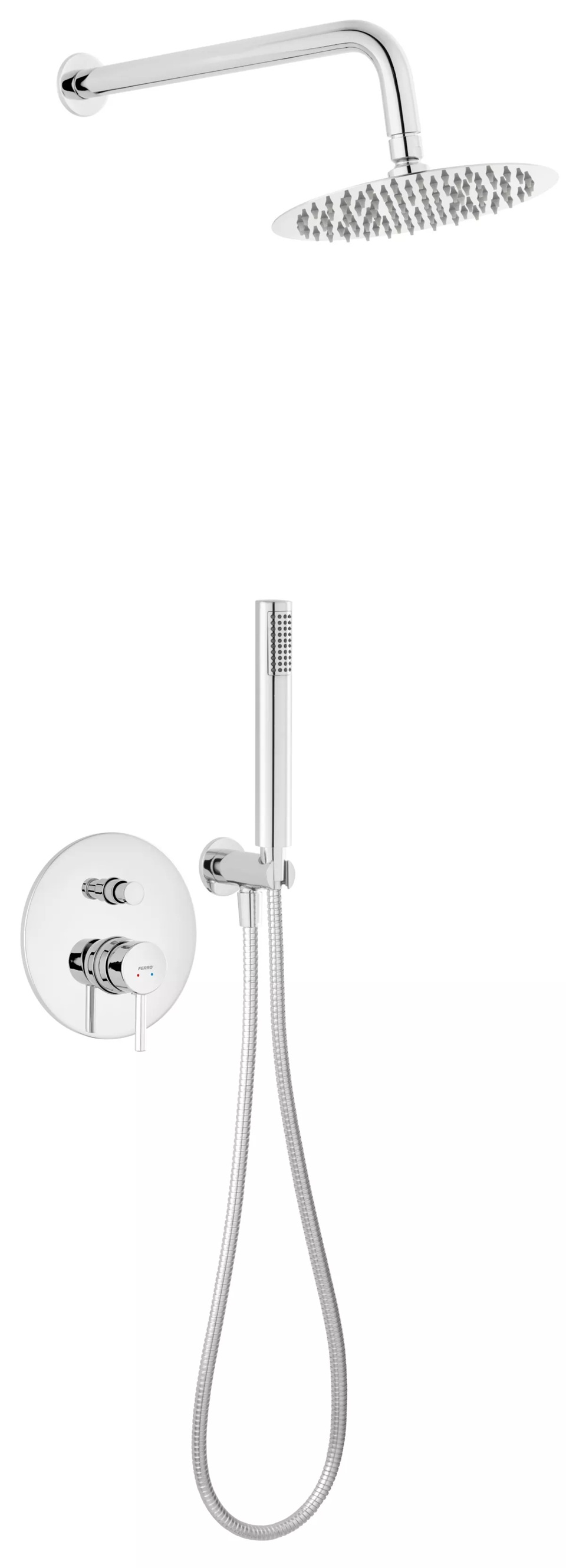 Ferro Ciriculus zestaw prysznicowy podtynkowy z deszczownicą chrom BCK7P-SET1-S - Wysyłka w 24h