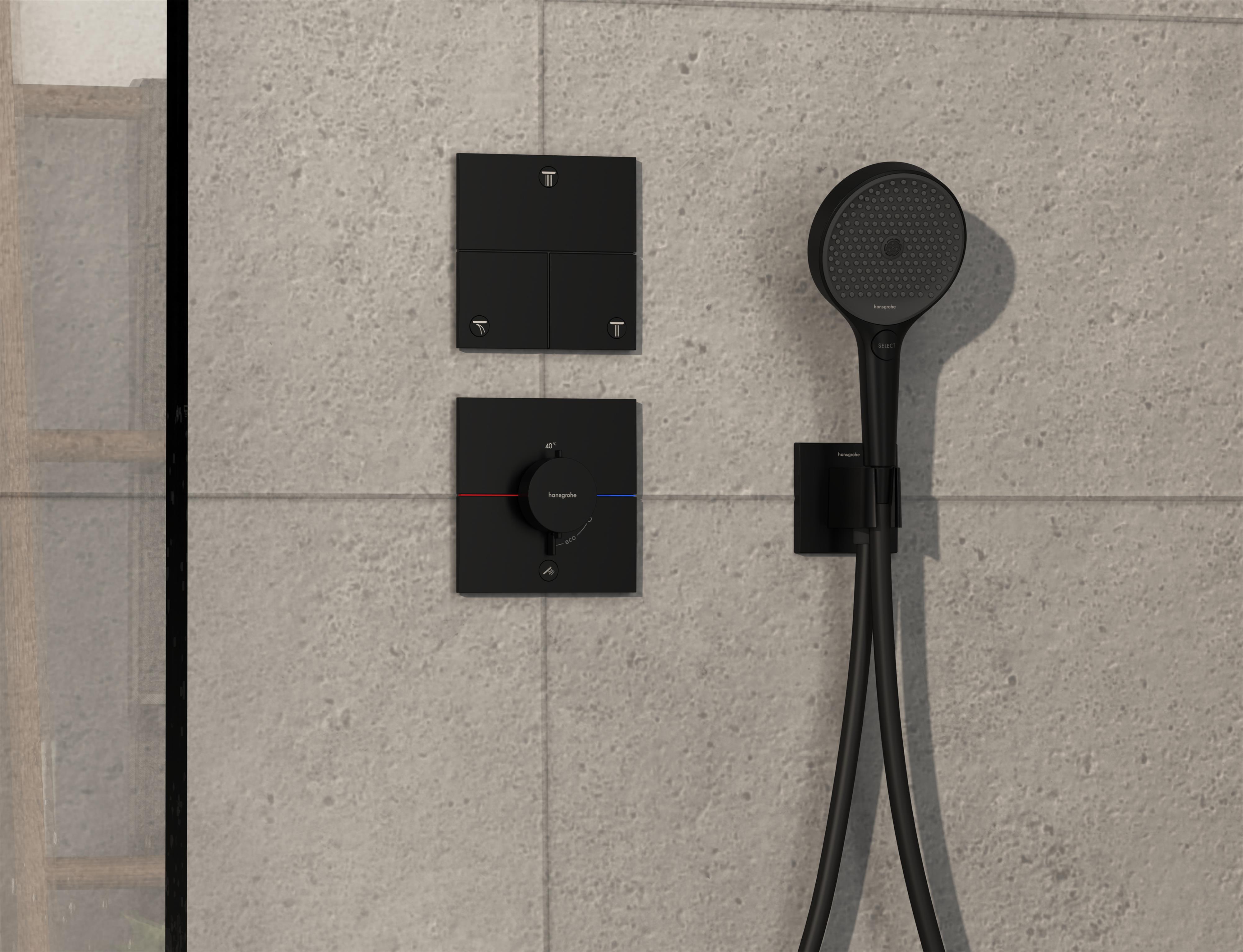 Hansgrohe ShowerSelect Comfort E bateria prysznicowa podtynkowa termostatyczna czarny mat 15575670