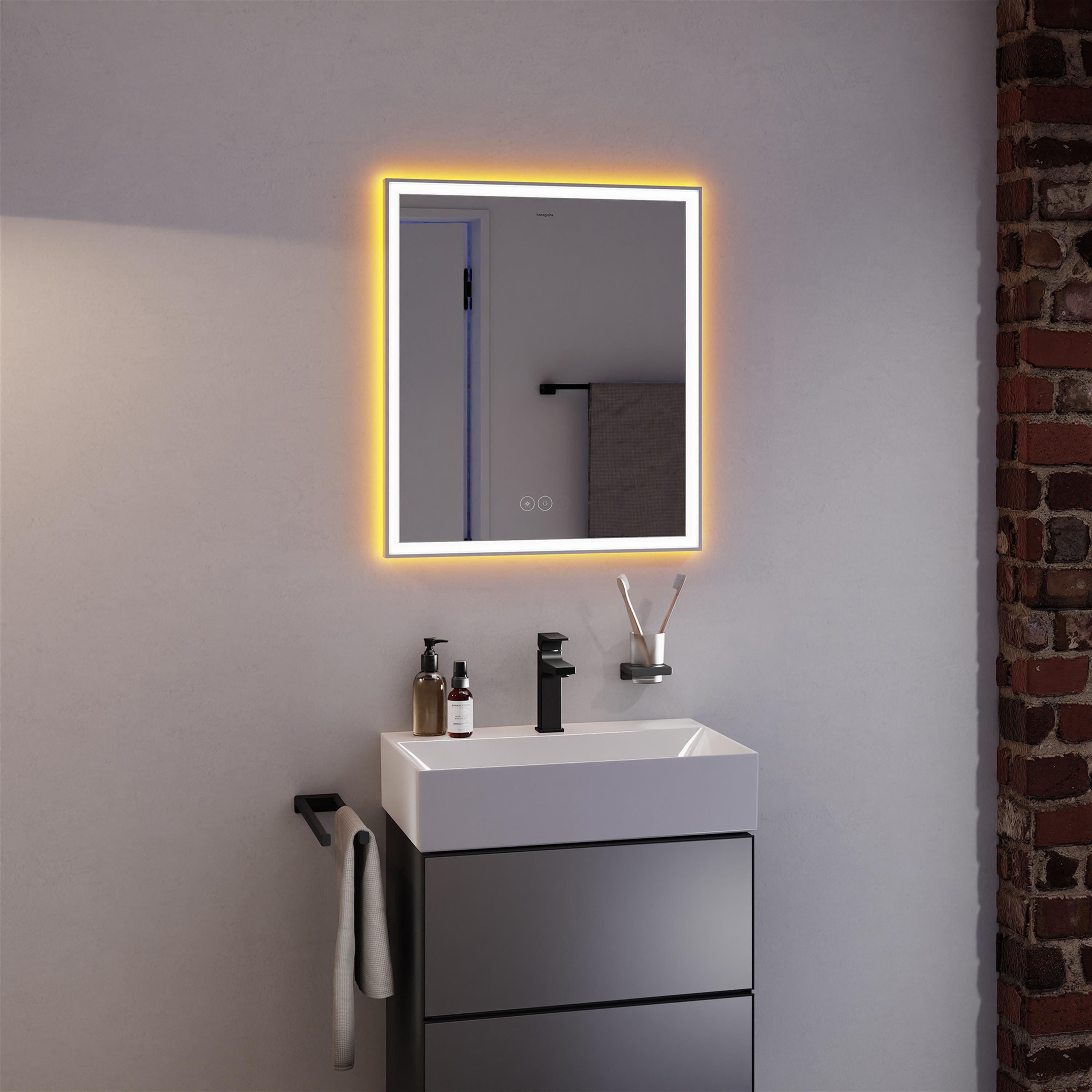 Hansgrohe Xarita E lustro 70x60 cm z oświetleniem LED biały mat 54988700