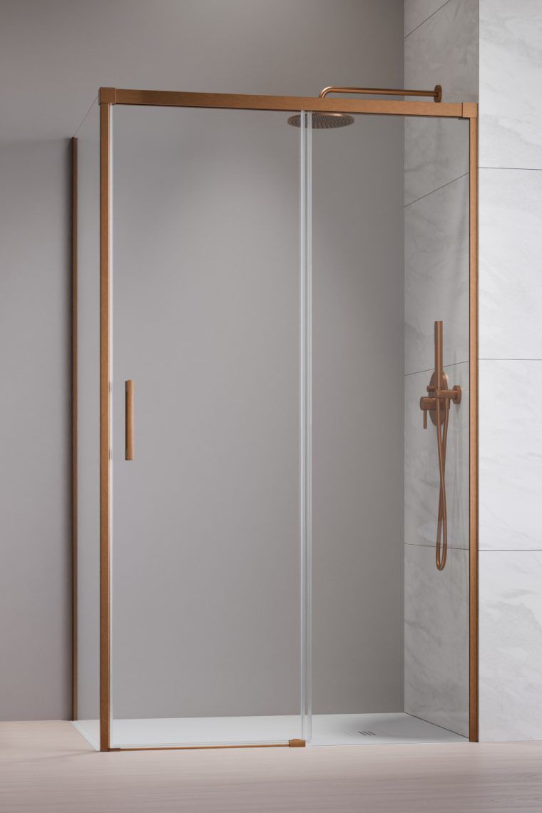Radaway Idea Brushed Copper KDJ drzwi prysznicowe 120 cm rozsuwane miedź szczotkowana/szkło przezroczyste 387042-93-01R