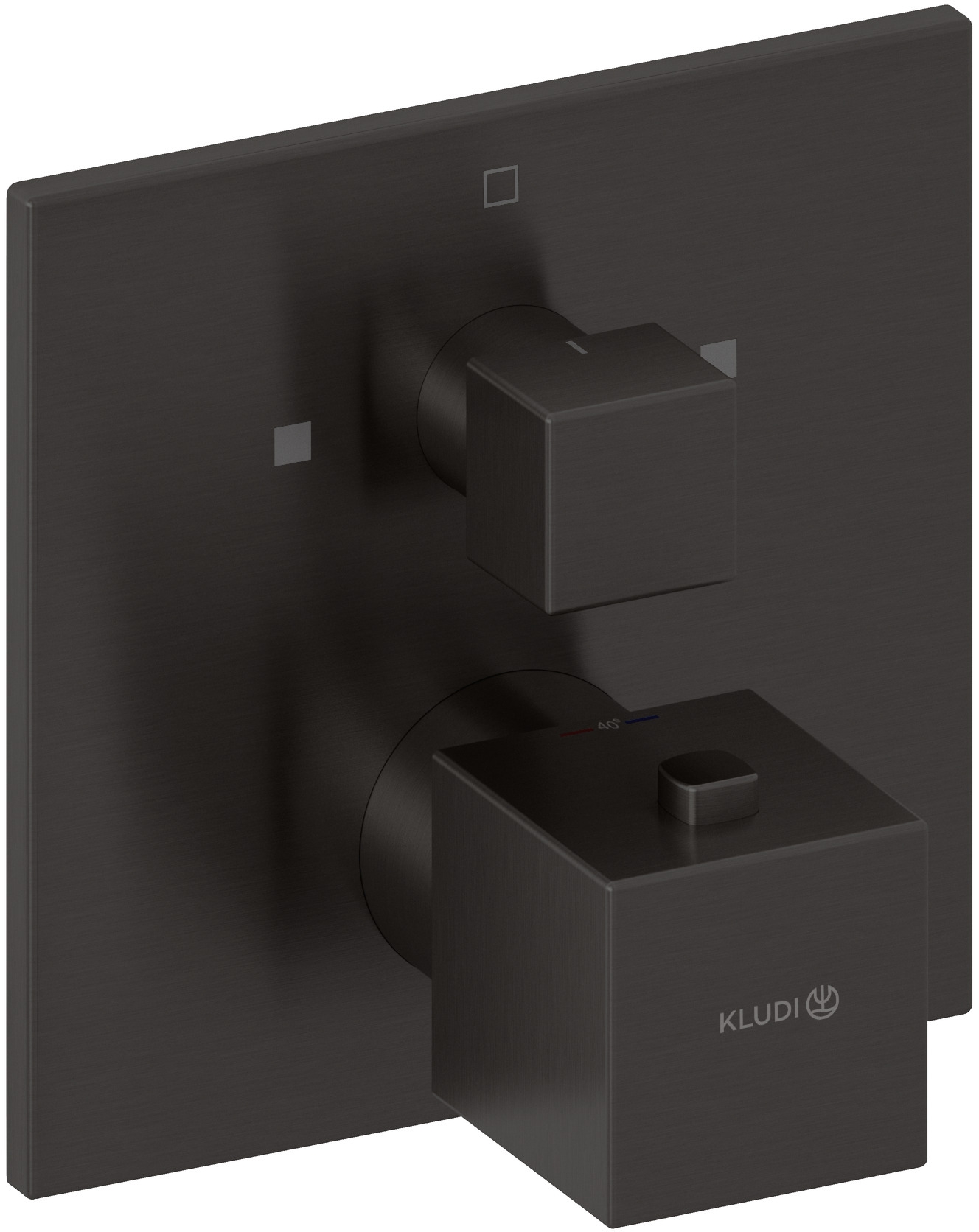 Kludi Decus bateria wannowo-prysznicowa podtynkowa termostatyczna czarny szczotkowany 54810N275