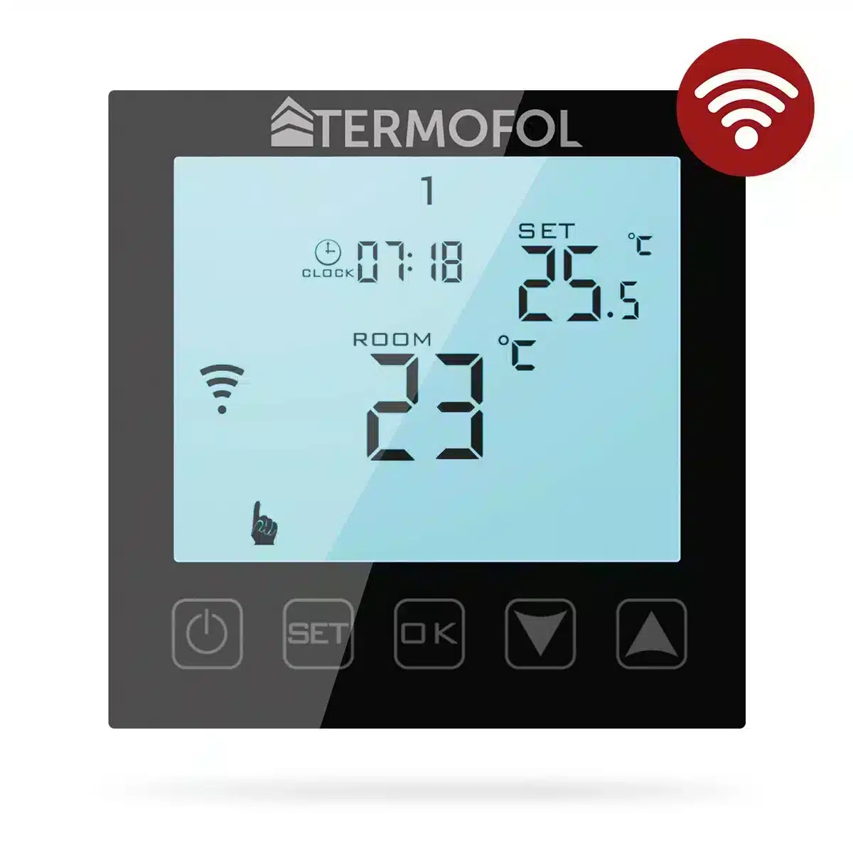 Termofol TF-H termoregulator podtynkowy czarny TF-WIFIBLACK