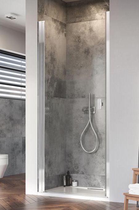 Radaway Nes 8 DWJ I drzwi prysznicowe 90 cm uchylne chrom połysk/szkło przezroczyste 10076090-01-01L