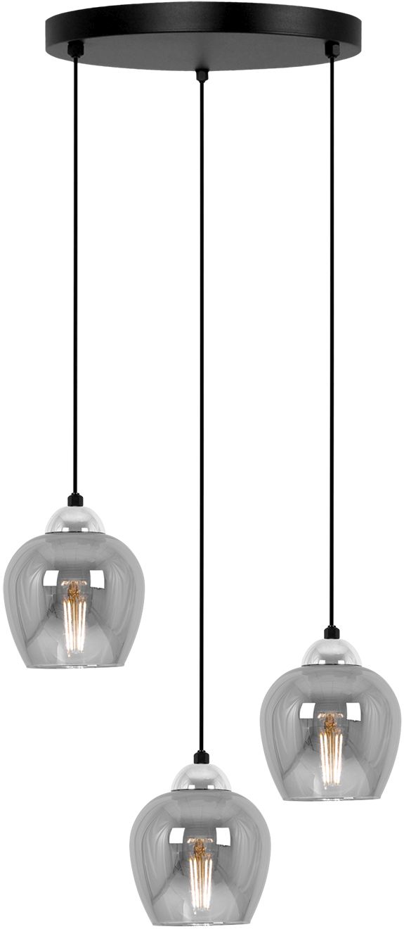 Kaja Nira lampa wisząca 3x15 W czarna-chrom K-5611