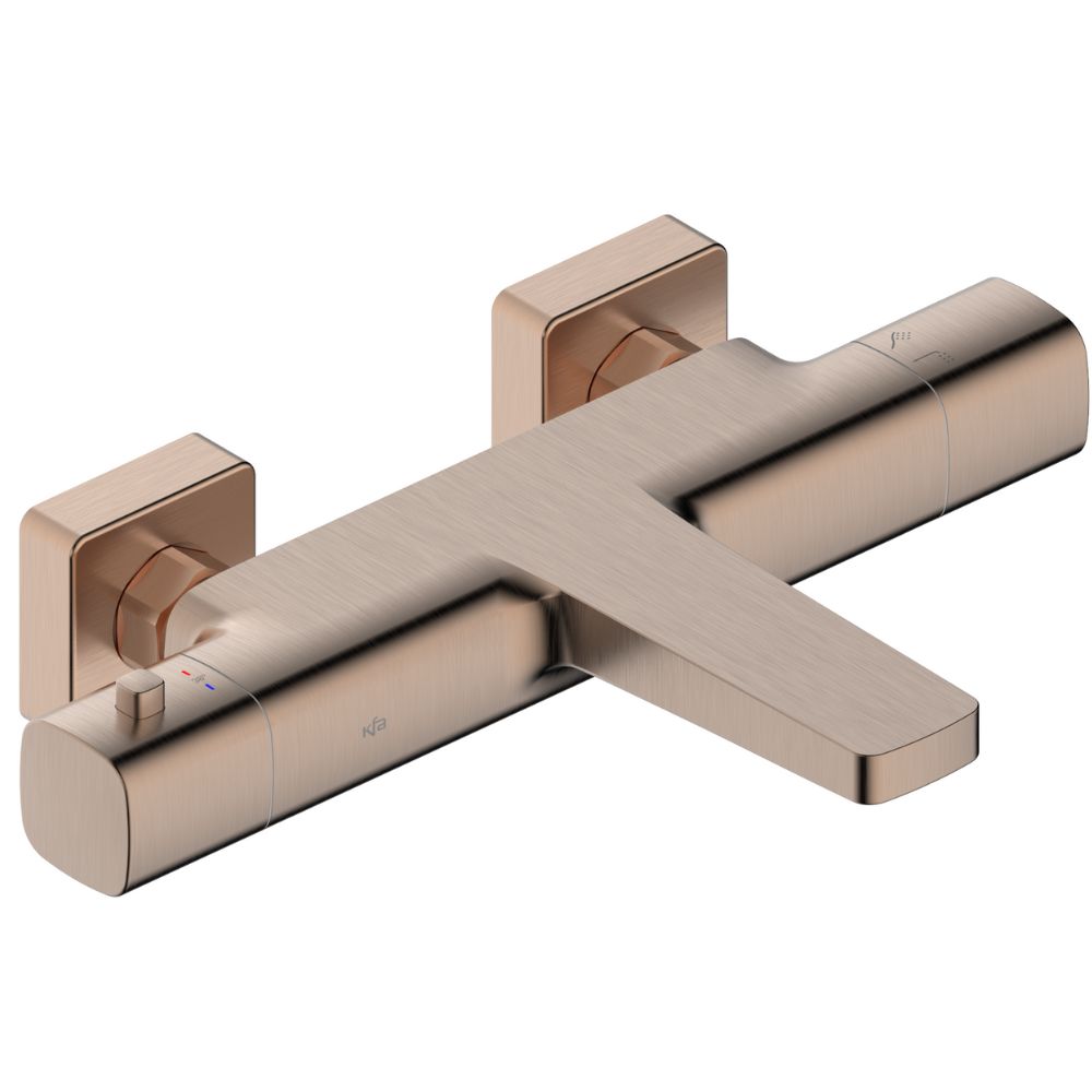 KFA Armatura Malaga Rose Gold bateria wannowo-prysznicowa ścienna termostatyczna różowe złoto szczotkowane 5754-010-34