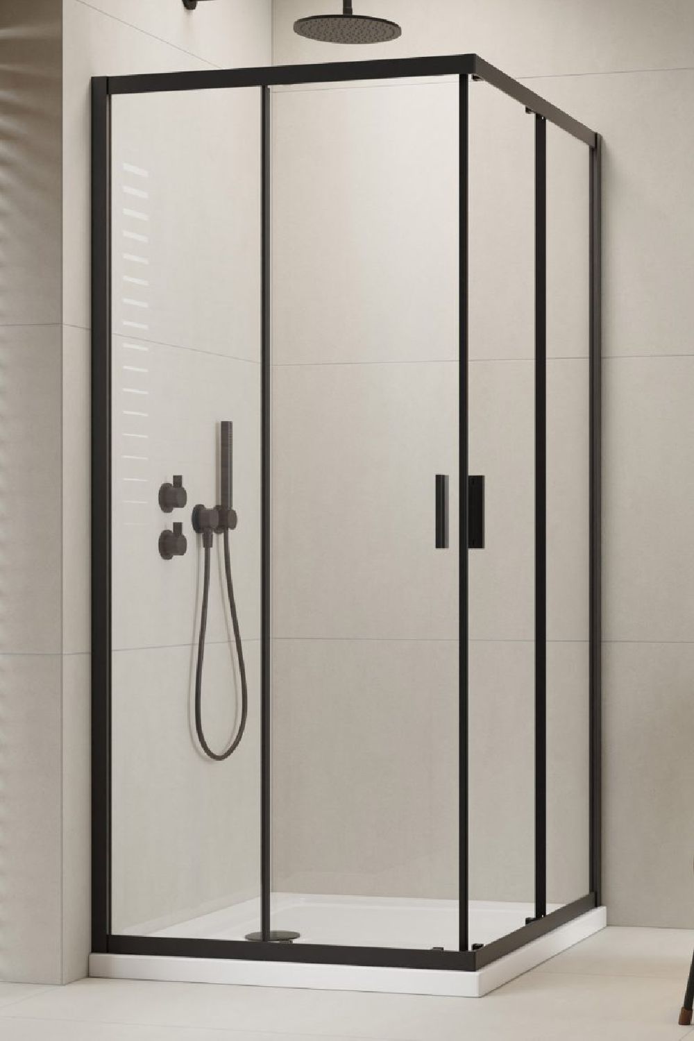 Radaway Alienta C kabina prysznicowa 80x80 cm kwadratowa czarny mat/szkło przezroczyste 10238080-54-01 - Wysyłka w 24h